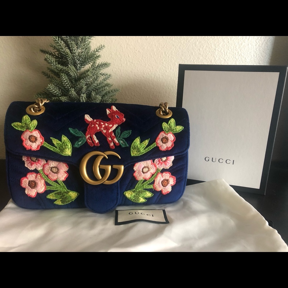Gucci Bambi Marmont Blue Bag